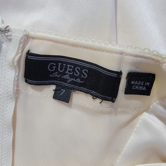 Guess Sleeveless Bra Top Ivory Black Lace Mesh Back Cocktail Special Occasion 7 - Picture 9 of 15